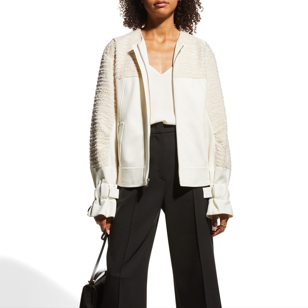 NWT! $558 KOBI HALPERIN​ Cassie Bounce Mixed Media Tweed Jacket Size Large